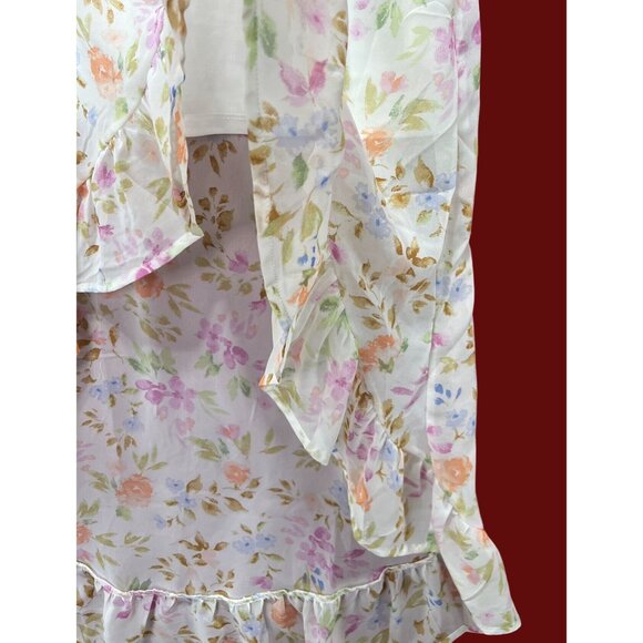 Rue 21 - Women's Summer Sleeveless High Low Hem Ruffle Floral Dress - White -XS - Picture 13 of 16